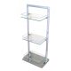 Elegantni stojni regal za kopalnico s kaljenim steklom in kromom 20 x 32 x 75 cm