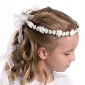   Nežen komunijni venec s kristali, eleganten dodatek za poseben dan WM60-18