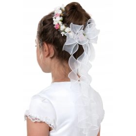   Venček za prvo obhajilo z roza venčki na žemlji model WK99KS