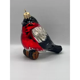   Eleganten stekleni okrasek za novoletno jelko - Ptica 10cm x 5cm