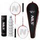 Nils Badminton Set 2 loparjev + 6 pernatih loparjev