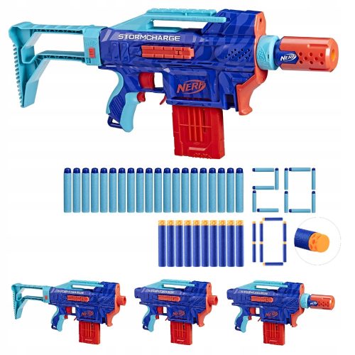 NERF ELITE 2.0 Stormcharge Avtomatska Pištola 4v1 20 Strzalov + 10 Waffle