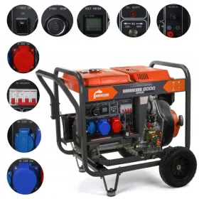 Prenosni trifazni agregat Barracuda 8000 W, diesel