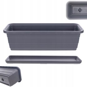 Balkonska škatla za cvetje 50 cm s stojalom antracit