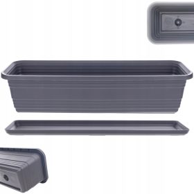   Balkonska škatla z lončkom za cvetlice 60 cm + stojalo antracit