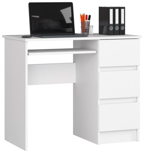 Računalniška miza Chord A-6, desna, 90 x 50 x 77 cm, bela