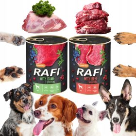  Mokra hrana za pse Rafi Dolina Noteci Premium mešanica 2 okusa 800g - 12 kosov