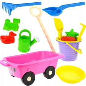 Vlečna samokolnica za otroke z opremo za peskovnik