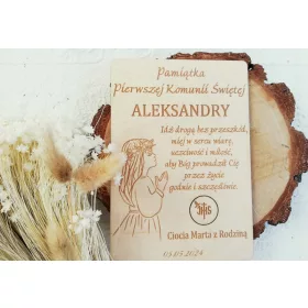    Voščilnica, lesena kuverta za obhajilo, sveto obhajilo, spominek