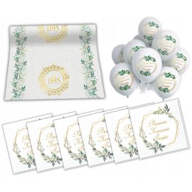   Komplet za obhajilo KOMUNIJSKI SET Namizni tekač Serviete Baloni Boho