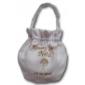 Komunijna torbica - Prvoobhajilna torbica z izvezenim imenom