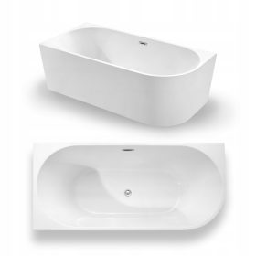   Prostostoječa stenska kopalna kad Karbin K-White, leva, 150x75x58 cm