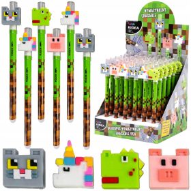   Kidea izbrisljivi kemični svinčnik - komplet 36 KIDEA PIXEL iz igre, 0,7 mm, modri