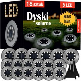    Vgradna solarna svetilka Red Garden, srebrna, 12,6 cm, 18 kos.