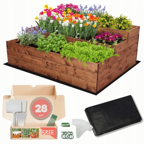 Mini vrtiček za zelenjavo 93 cm x 117 cm les