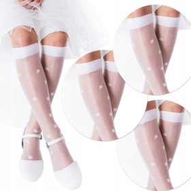 Dekorativne čipkaste dokolenke z biseri