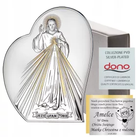    SREBRNA SLIKA JEZUS ZAUPAM VATE OBLETNICA POROKE OBHAJILO BIRMA