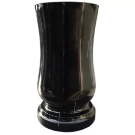 TEŽKA ČRNA NAGROBNA VAZA ZA VZDRŽEVANJE CVETJA 28 CM