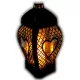 Lampion za sveče Glamour Srce Čipka Črna 29 cm