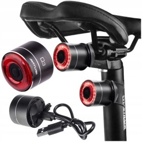   Inteligentna Rowerowa Luč za kolo ANTUSI Q3 USB 4 Načini Baterija Senzor Gibanja Luč Zavorne Luči