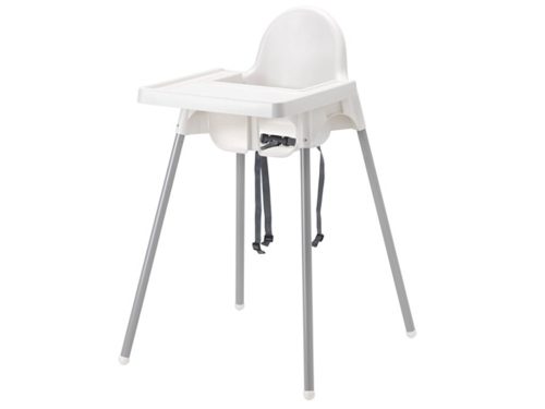 Visoko stolček za hranjenje IKEA ANTILOP s pasovi + pladenj