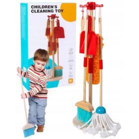    LESENI KOMPLET ZA ČIŠČENJE STOJALO ZA ORODJE DUSPOVER METLA MOP VEL