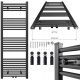 Aquabad Slovenijski Kopalniški Radiator Virgo 500 x 1400 mm Črn