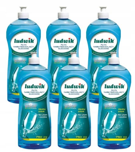 Ludwik 750ml Tekočina za sijajno izpiranje pomivalnega stroja - Set 6 kosov
