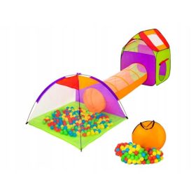 NAMIOT ZA OTROKE LEO 3v1 TUNEL DOM HIŠA SUHI BAZEN