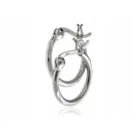    Srebrni obročasti uhani 1,5 cm z diamantnim vzorcem k3572 - 1,0 g.