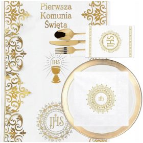 DEKORATIVNI KOMPLET ZA OBHAJILO Z ZLATIMI DETALJI