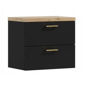   Viseča kopalniška omarica z umivalnikom 50 Luna v barvi črne kraft