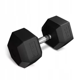 Hex dumbbell ročica za vadbo 12,5 kg gumirana Trex Sport