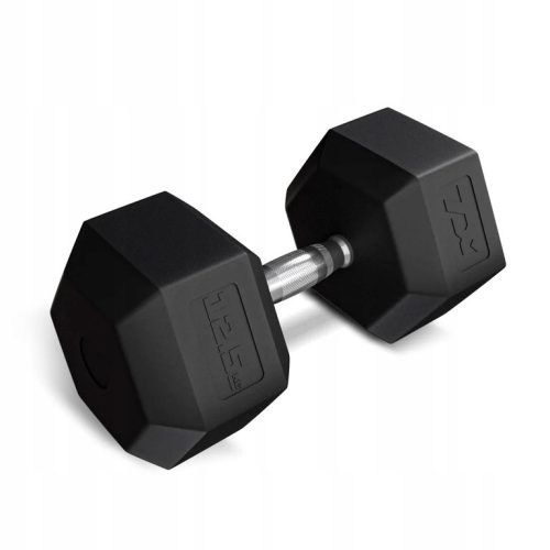 Hex dumbbell ročica za vadbo 12,5 kg gumirana Trex Sport