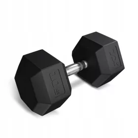   Hex dumbbell TREX Sport 10 kg gumirana ročica za vadbo iz litega železa