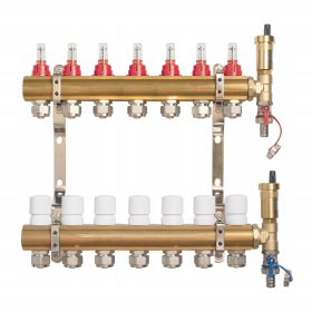 Razdelilnik za talno ogrevanje AFRISO z 7 sekcijami