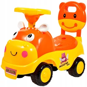   MalPlay Hipcio Ride-On Toy with Opening Trunk, Walker, Car, Storage Glove - Orange