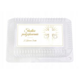 katla za obhajilo iz prozornega plastika 23x17x9 cm, 5 kosov