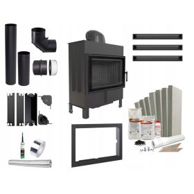 Jekleni zračni kamin Lucy 14 kW 200 črn