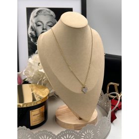    Zvezdniška ogrlica Borovnica Pancerka, diamant, cirkoni, zlato, jeklo 316L