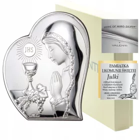    SPOMINEK SVETO OBHAJILO Srebrna slika obhajila z gravuro DEKLICA