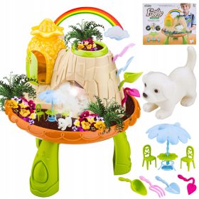   VRTNARSKI KOMPLET ZA MALEGA VRTNARJA - GOJENJE RASTLIN, HIŠICA ZA LUTKE, CVETLIČNI LONEC, ZALIVALKA, MIZA