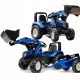 Otroški traktor Falk New Holland Blue s premično prikolico z žlicami