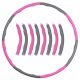  Fitness Hula Hoop 90 cm 8 učvrstitvenih delov roza-siva