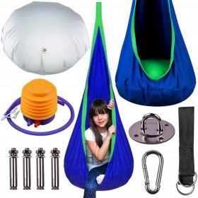 VRTEČI GUGALNIK ZA OTROKE - MODRI KOKON