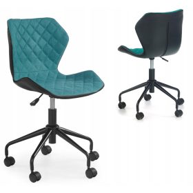  Mladinski vrtljivi pisarniški fotelj Halmar Matrix, črni turkiz