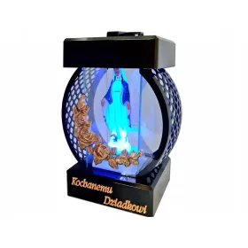 ZLATI KROG SVETILKA ZA DEDKA ROŽNATA ZLATA + LED FIGURICA