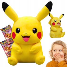   DUŽA MASKOTA PIKACHU PLUSZAK PIKACZU POKEMON XL 45 cm + 20 obsidijskih kart