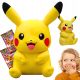 DUŽA MASKOTA PIKACHU PLUSZAK PIKACZU POKEMON XL 45 cm + 20 obsidijskih kart