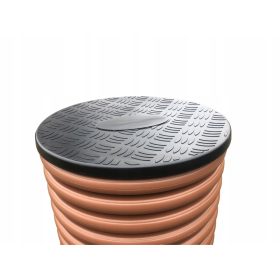   Valovita stebelna cev 600 1 m kanalizacijski vodnjak + črni pokrov